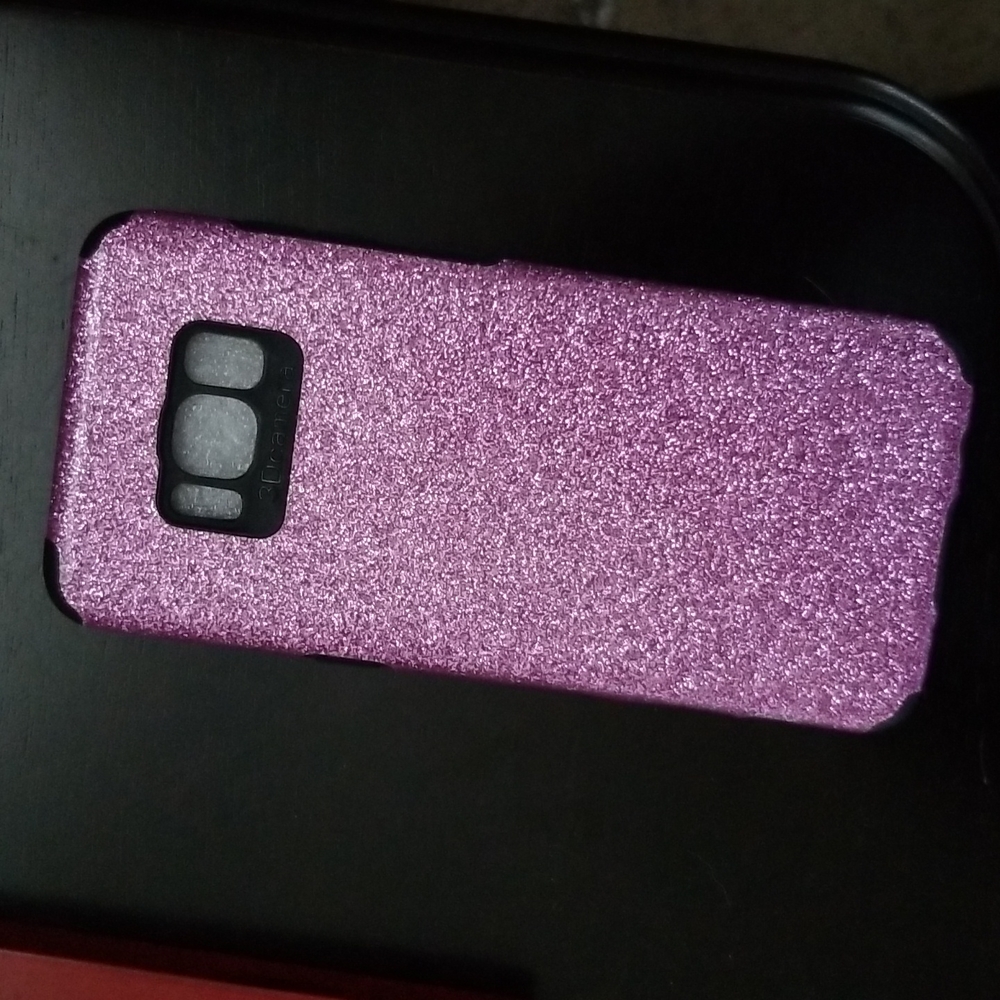 Samsung Galaxy S8 phone case - glittery purple
